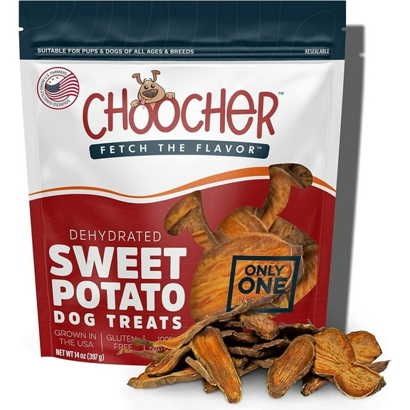 Dehydrated Sweet Potato Dog Treats - High Fiber Gluten Free & Vegan Dental Chews for Small Medium Large Dogs - Made in USA Dog Chews for Training Teeth Cleaning & Healthy Digestion