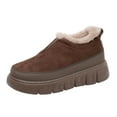 thumbnail image 2 of Miluxas Women's Winter Fleece Platform Snow Boots – Warm, Non-Slip, Fashionable One-Pedal Design for Cold Weather Comfort A-Brown 6.5(38), 2 of 9