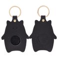 thumbnail image 3 of Accesorios para llavero, patrón de cerdo de cuero dividido, llavero hecho a mano DIY, regalo artesanal, negro, 3 of 5