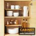 thumbnail image 2 of SpaceAid Cabinet Shelf Organizers 2 Pack Kitchen Counter Rack Shelves Riser Stackable Expandable Spice Rack Pantry Cupboard Storage Organization (Black and Natural Short), 2 of 5