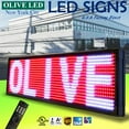 thumbnail image 1 of OLIVE LED Sign 3Color RWP 15"x53" IR Programmable Scroll. Message Display EMC, 1 of 7
