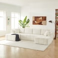 thumbnail image 2 of Leumius 132" U Shaped Sectional Sofa,Chenille Boneless Couch, Modern 4-Seat Upholstered Cloud Couch Sectional with Deep Seat and Cup Holders for Living Room,No Assembly Required,Beige, 2 of 12