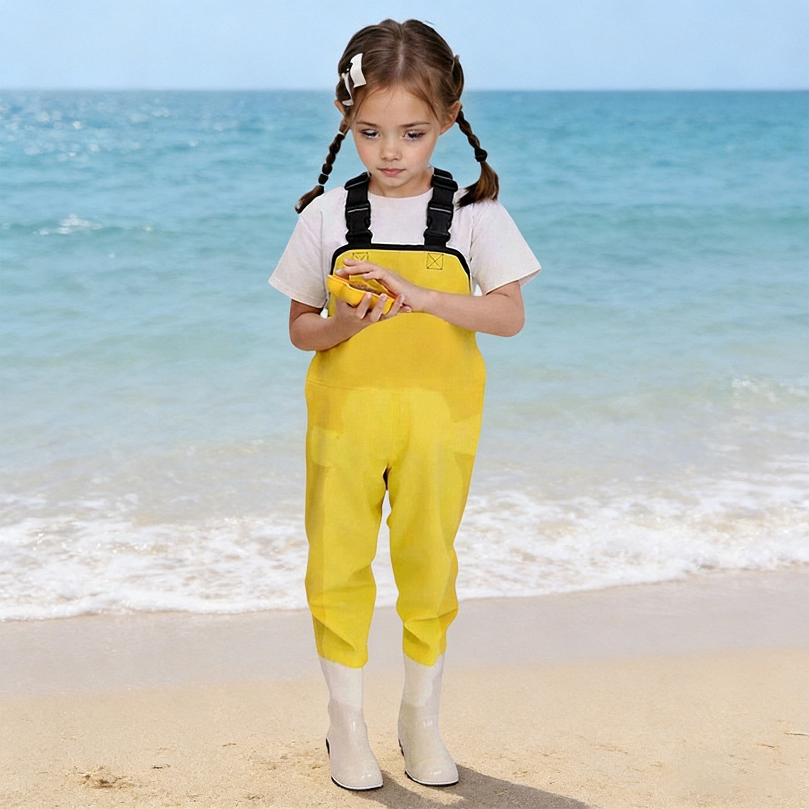 Ulitacool Boys Romper 7.5-8 Years Sleeveless Water Play Onesies Outdoor Beach Sand Surf Rainwear Gear For Toddlers Kids Round Neck Jumpsuit Simple Clothing Yellow