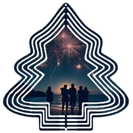 Metal Hanging Christmas Tree – Shaped Wind Decorations – Festive Garden Spinners with Decorative Patterns for Yard and Garden Metal Hanging Christmas Tree – Shaped Wind Decorations – Festive Garden Spinners with Decorative Patterns for Yard and Garden