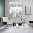 thumbnail image 4 of Spring Floral Kitchen Curtains Sets for Windows 24 Inch Length, Summer Butterfly Botanical Colorful Rod Pocket Window Treatments Tier Curtains and Valances Set for Bedroom/Bathroom, 4 of 8