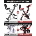 thumbnail image 3 of pooboo Folding Exercise Bike, Foldable Upright Stationary Bike, Indoor Cycling Magnetic X-Bike with 8-Level Adjustable Resistance, 6.6 LBS Flywheel, 300LB Capacity, Back Support Cushion for Home Gym, 3 of 12