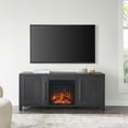 thumbnail image 3 of Evelyn&Zoe Chabot Rectangular TV Stand with Log Fireplace for TV's up to 65", Black Grain, 3 of 12
