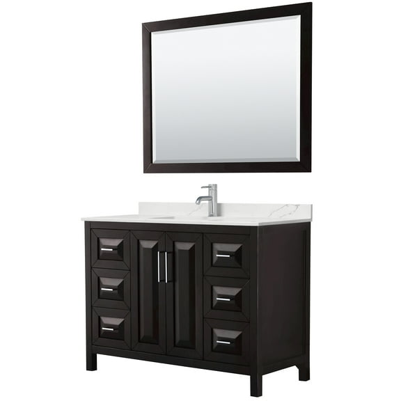 Wyndham Collection Wcv252548s-Qtz-Unsm46 Daria 48" Free Standing Single Basin Vanity Set -