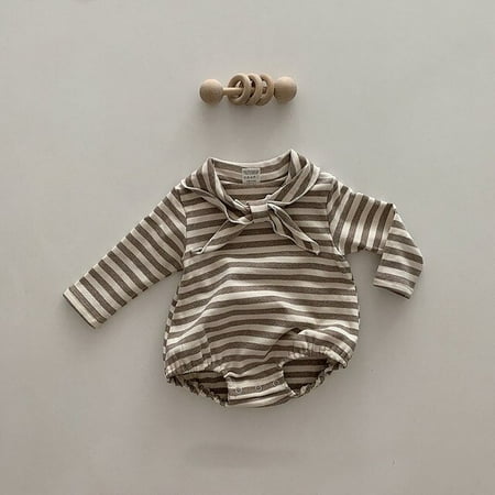 

DanceeMangoo Spring Autumn New Baby Long Sleeve Striped Bodysuit Newborn Soft Cotton Jumpsuit Infant Boy Girl Clothes Toddler Onesie 0-24M