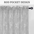 thumbnail image 2 of XWZO Grey Sheer Curtains for Kitchen 2 Pack, Rod Pocket Light Filtering Voile Semi Sheer Drapes for Window Living Room Kitchen, Lace Short Curtains 52 x 45 Inch Length, Grey, 2 of 6