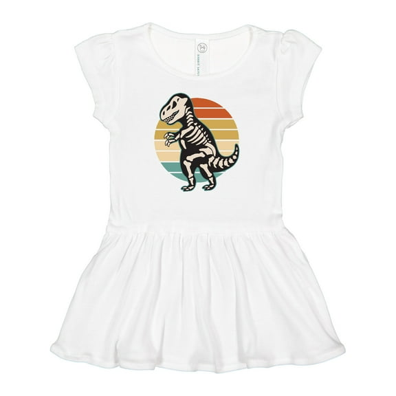 Inktastic Dinosaur Skeleton Halloween Girls Baby Dress