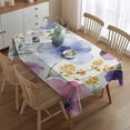 thumbnail image 2 of Watercolor Floral Pattern Rectangle Tablecloth 60"x84",Waterproof Polyester Rectangle Table Cloth, Wipeable Spillproof Polyester Tablecloth for Dining, Camping, Indoor and Outdoor, 2 of 5