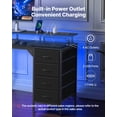 thumbnail image 4 of VEVOR 47" Computer Desk with LED Lights & Power Outlets, Gaming Table with 4 Large Drawers, Office Desk with Monitor Stand, Study Work Home Office, Small Spaces, Black, 4 of 9