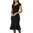 thumbnail image 4 of INSPIRE CHIC Women's Vintage Dresses Cap Sleeve Sweetheart Neck Fishtail Dress, 4 of 6