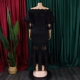 thumbnail image 6 of AURA Womens Off Shoulder Lace Fishtail Midi Dress High Waist Party Cocktail Zipper, 6 of 10