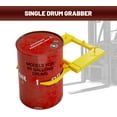 thumbnail image 5 of Yeeoy Drum Grabber 1500 LBS Capacity, Single Fork Mounted Drum Gripper, Hinged Folding Arm Design for 55 Gallon Drums up to 22.4" Diameter for Warehouses Factories Garages, Yellow, 5 of 8