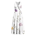 thumbnail image 4 of Guieoi Summer Dresses for Women Plus Size for Beach Vacation Floral Printed Flowy Casual Midi Dress Sleeveless V-neck Multicolor L, 4 of 8