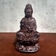 thumbnail image 1 of Rosewood carved Guanyin Bodhisattva statue seated on a lotus throne, solid wood carving, for home worship, Guanyin Buddha statue craftsmanship., 1 of 3