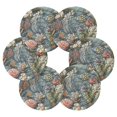 thumbnail image 7 of Yayeee 6 PCS Drink Coasters with Holder Set Woven Absorbent Round Tabletop Hot Pad, Sea Plants Pattern, 7 of 7