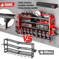 thumbnail image 2 of Heavy Duty Power Tool Organizer Wall Mount with Charging Station, Large Garage Organization with 10 cordless Drill Holder, 4 Layers Tool Organizers and Storage, Tool Rack with 6 Power Strip, Red, 2 of 9