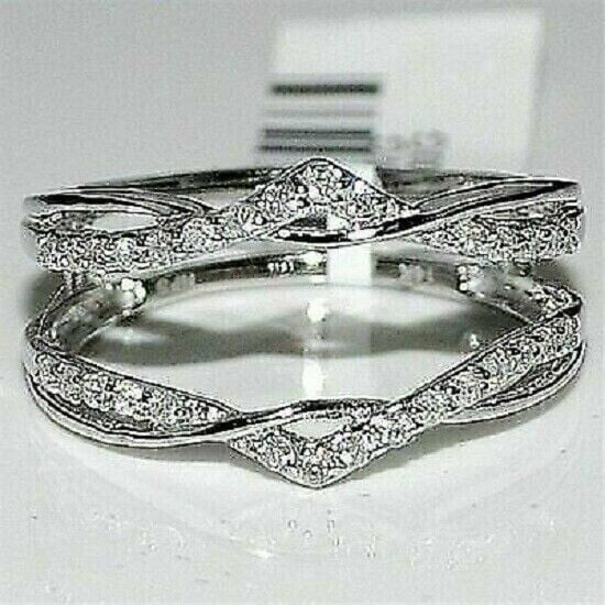 2 CT Round Cut Lab Created Diamond Wedding Enhancer Ring 14k White Gold Plated