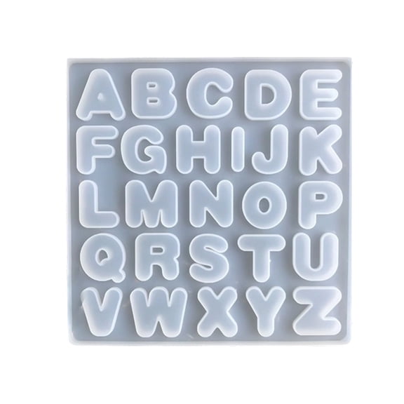 Eqslft Alphabet Molds, Large Reversed Letter Number Alphabet Silicone Molds with Hole for Epoxy Resin Casting Keychain Jewelry Pendant Gift Making