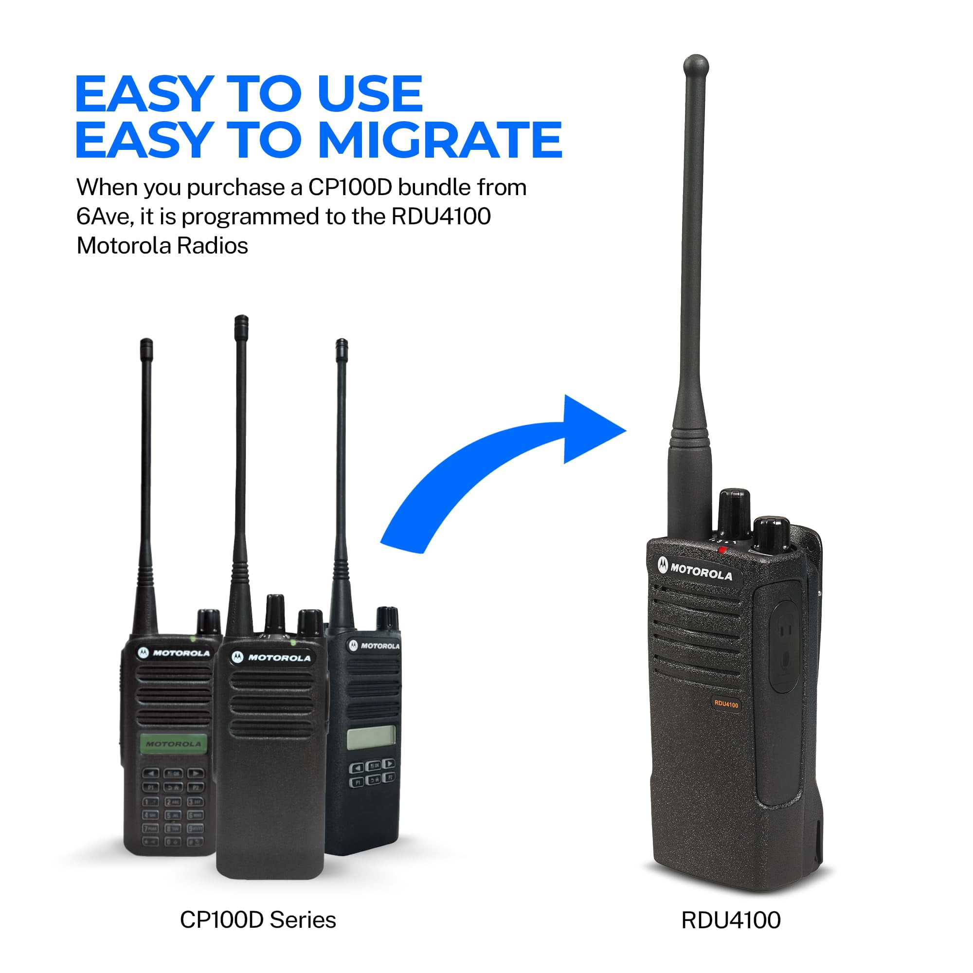2 x Motorola CP100D Analog UHF Portable Non-Display Two Way Radio, 16 Channel, 4 Watt (403-480MHz) - 2 Pack Bundle
