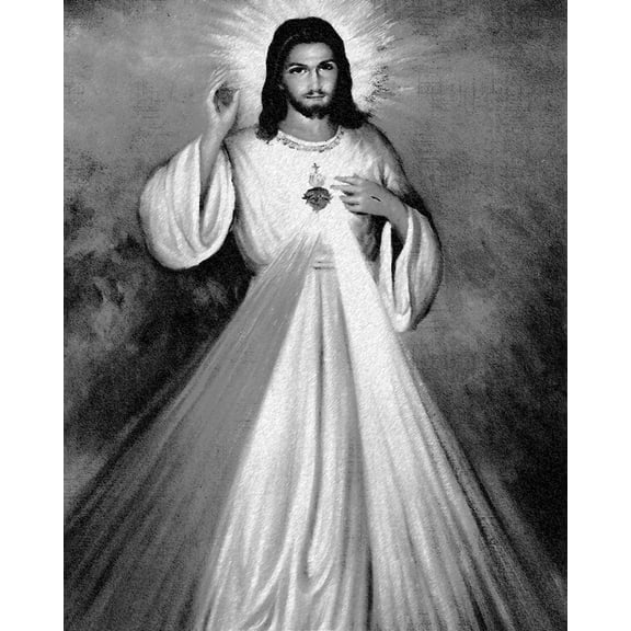 Catholic print picture - Divine Mercy 2 B - 8" x 10" ready to be framed