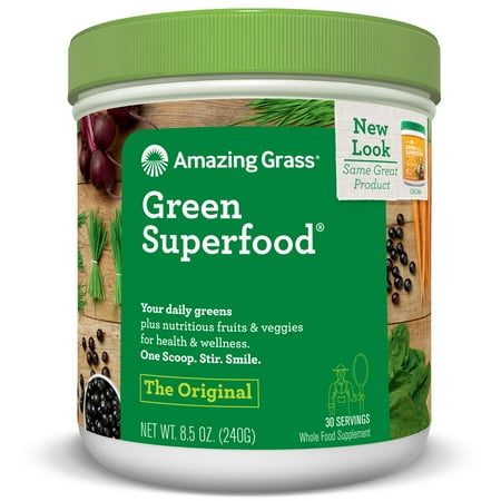 Amazing Grass Green Superfood All Natural Drink Powder, Original, 8.5 Oz
