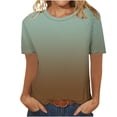thumbnail image 6 of Ashirexll Short Sleeve Shirts for Women Fashion Printed Short Sleeve Blouse Round Neck Casual Loose Top for Spring Summer, 6 of 6