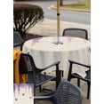thumbnail image 5 of Outdoor Tablecloth with Umbrella Hole for Patio/Picnic/Party/Camping, Wisteria Waterproof Table Cloth Square Cover Washable, Spring Purple Flowers Butterflies Vintage Beige (60"x 60"), 5 of 8