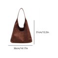 thumbnail image 4 of Womens Suede Crescent Shoulder Bag Trendy Large Capacity Top-handle Travel Tote Handbag Purses, 4 of 6