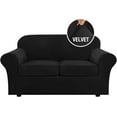 thumbnail image 1 of Modern Velvet Plush 4 Piece High Stretch Sofa Slipcover Furniture Protector Form Fit Luxury Thick Sofa Cover, Machine Washable, 1 of 6