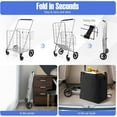 thumbnail image 4 of WYDK Shopping Cart with Oxford Liner Bag, 27.5 Gallon Folding Grocery Cart on Wheels, Double Basket, 330 LBS Weight Capacity, Portable Granny Cart Shopping Cart for Market Laundry (Silver), 4 of 18