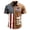 Brown,#027, variant on Men's 4th of July Patriotic Button Down Shirt USA 1776-2026 American Flag Print Short Sleeve Top,XL