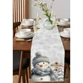 thumbnail image 4 of nqOlkjepod Grey Snowman Christmas Table Runner 72 Inches Long Farmhouse Dress Scarves, Xmas Snowflake Tree Gray Dining Tablerunner for Coffee Table/Kitchen Island/Party Décor, 18" x 72", 4 of 8