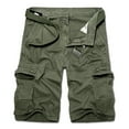 thumbnail image 6 of zeranth Men Casual Solid Color Breathable Multi Pockets Short Cargo Pants Beach Shorts, 6 of 7