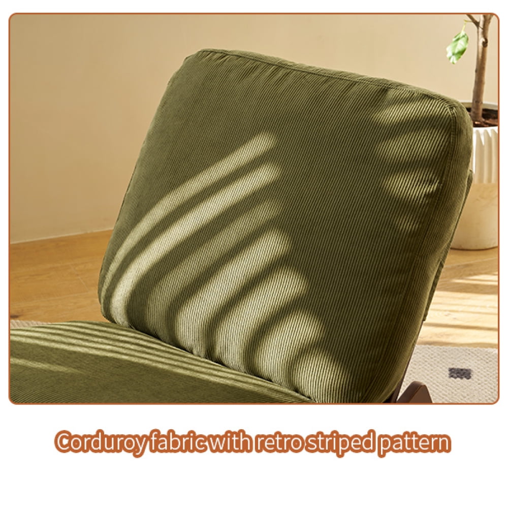 Glider Rocking Chair with Solid Wood Frame, High-Quality Upholstered Fabric, Comfort Accent Rocker for Bedroom, Living Room, Green