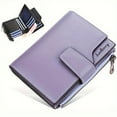 thumbnail image 2 of Letter Detail Small Wallet, Women's Simple Faux Leather Fold Wallet With Multiple Card Slots & Zipper Pocket, 2 of 6