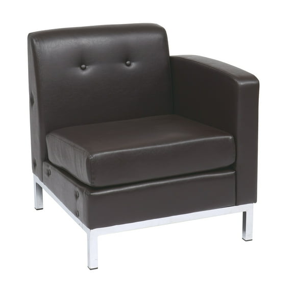 Wall Street Right Facing Armchair Espresso Faux Leather