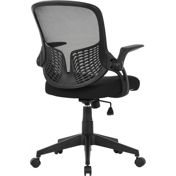 Ergonomic Office Task Chair with Adjustable Lumbar Support and Flip Up Arms, Mesh Computer Desk Chair with Foam-filled Cushion Seat