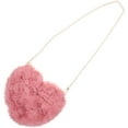 thumbnail image 5 of 1PC Crossbody Bag with Chain Plush Peach Heart Shape Bag Chain Messenger Bag Stylish Women Shoulder Bag Portable Women Shoulder Bag for Women Lady Use Rubber Red, 5 of 9