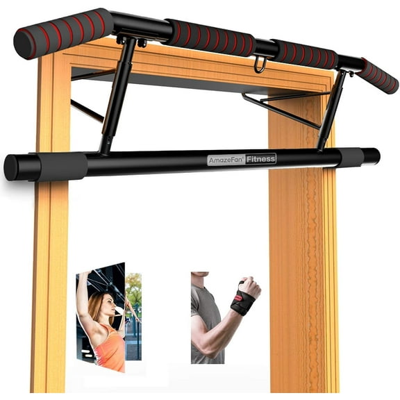 Pull Up Bar Doorway with Ergonomic Grip - Fitness Chin-Up Frame for Home Gym Exercise - Multi-Angle Grip - 2024 Upgrade Smart Hook (Fits Almost All Doors)