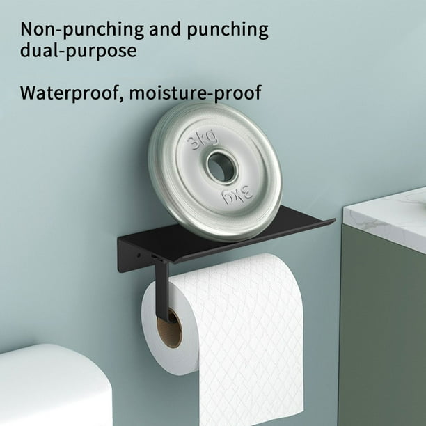 EGNMCR Toilet Paper Holder With Shelf Wall Mounted Toilet Paper