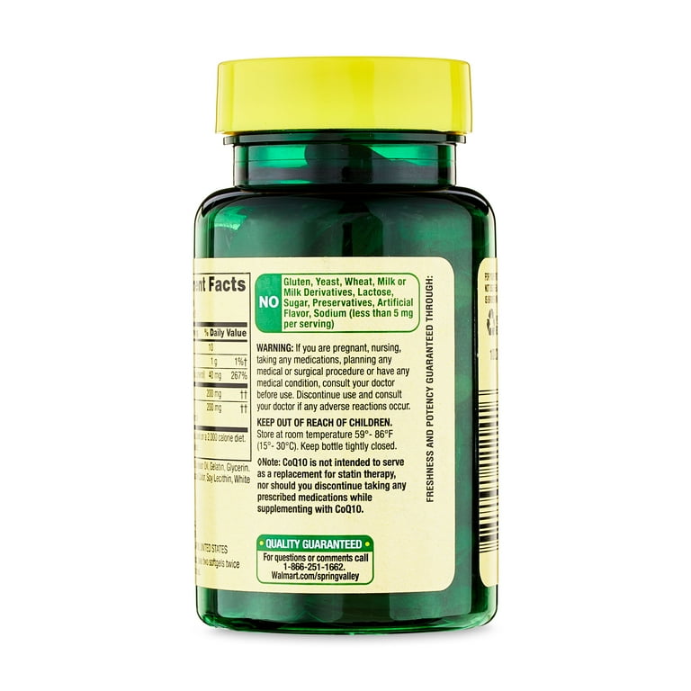 Spring Valley CoQ10 Plus L-Carnitine Heart Health Dietary Supplement Softgels, 100 mg, 50 Count HSA/FSA Eligible - Walmart.com Spring Valley CoQ10 Plus L-Carnitine Heart Health Dietary Supplement Softgels, 100 mg, 50 Count HSA/FSA Eligible - Walmart.com