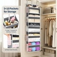 thumbnail image 6 of Brotasdro 5-Shelf Over the Door Organizer with Clear Windows & 10 Mesh Side Pockets, Gray, 6 of 9