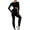 Black, variant on Women's Two Piece Tracksuit Crop Top Outfit Sweat Suit Active Wear Sports Athletic Yoga Legging Workout Set High Waisted Clothing Sets Black Small