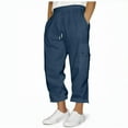 thumbnail image 2 of ZVNAΖH Mens 3/4 Capri Pants Below Knee Elastic Yoga Pants Jogger Workout Gym Loose Fit Casual Beach Sweatpants, 2 of 6