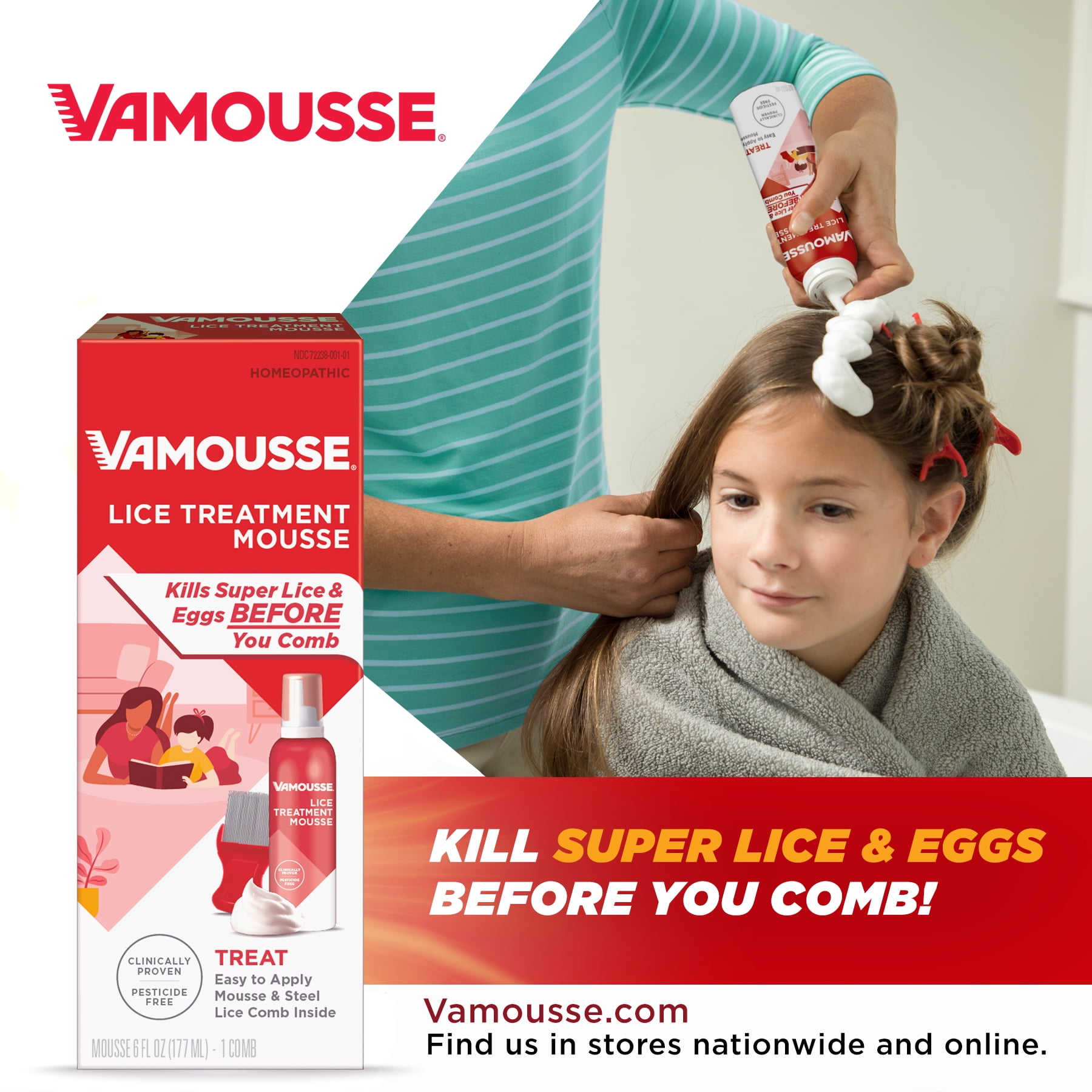 Vamousse Lice Defense Daily Shampoo, Super Lice Killing and Prevention, 10  fl. oz. 