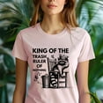 thumbnail image 5 of Funny Raccoon King of the Trash Ruler of Nothing T-Shirt for Men and Women, Heliconia, Size S, 5 of 6